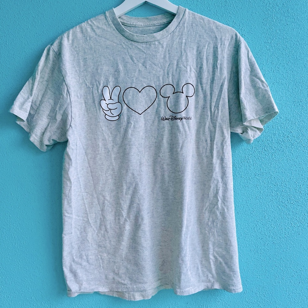 Disney World Peace Love Mickey T-Shirt - Unisex Size Medium